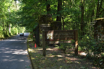Signage at the entry to the park